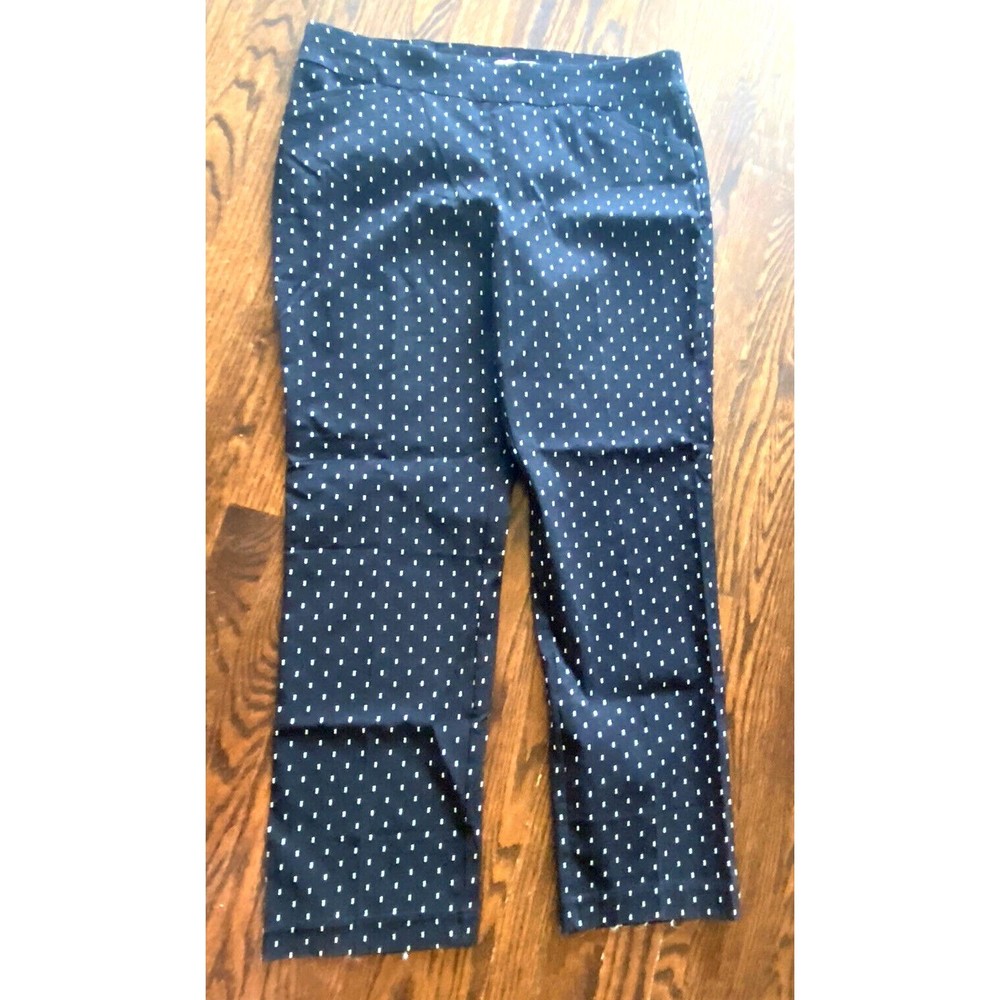 Talbots pants size 16 Stretch black with white dots  Embroidered On Them Cute!